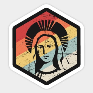 Retro Virgin Mary Icon | Catholic Design Sticker